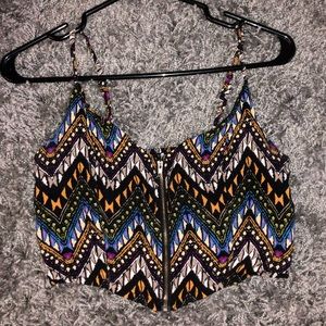 Tribal print crop top